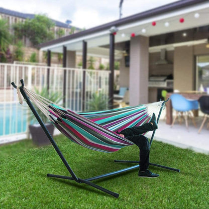 Foldable Portable Garden Stripe Canvas Hammock Sleeping