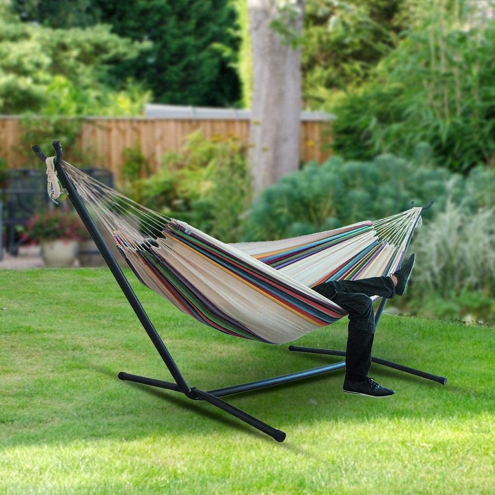 Foldable Portable Garden Stripe Canvas Hammock Sleeping