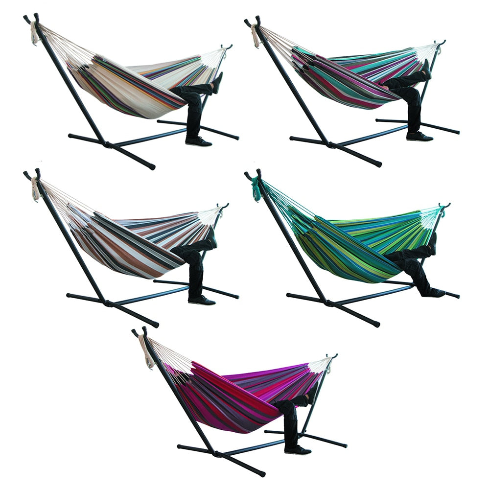 Foldable Portable Garden Stripe Canvas Hammock Sleeping