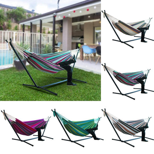 Foldable Portable Garden Stripe Canvas Hammock Sleeping