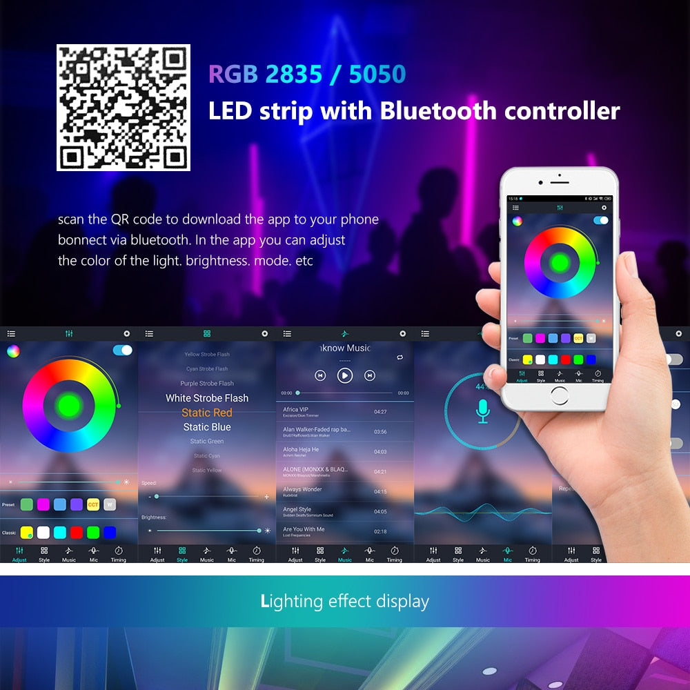 BESTOPE Bluetooth LED Strip Lights 20M RGB 5050 SMD Flexible Ribbon