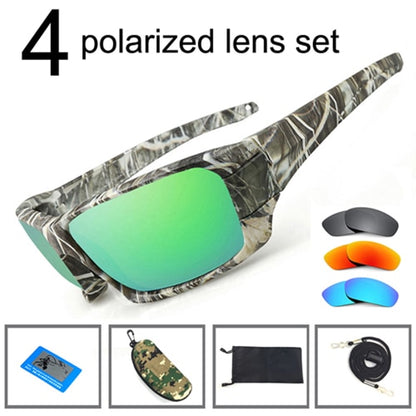 NEWBOLER Fishing Sunglasses 4 Polarized UV lens Camouflage Frame Men Women