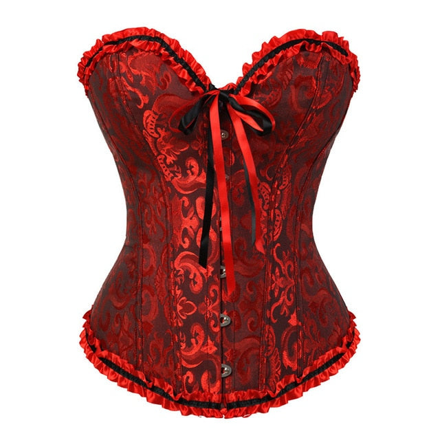 overbust corset sexy lace plus size erotic zip floral women bustier corset lingerie