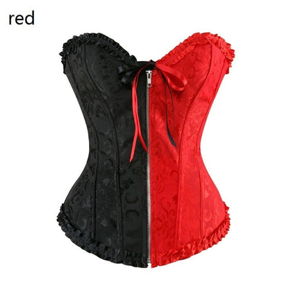 overbust corset sexy lace plus size erotic zip floral women bustier corset lingerie