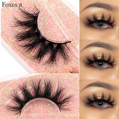 FOXESJI Makeup Eyelashes 3D Mink Lashes Fluffy Soft Wispy