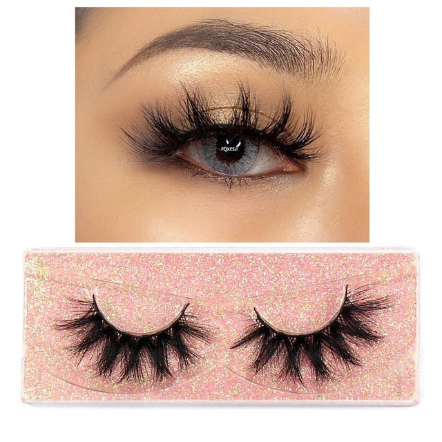 FOXESJI Makeup Eyelashes 3D Mink Lashes Fluffy Soft Wispy