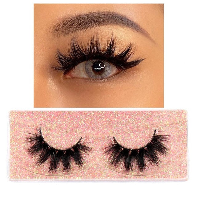 FOXESJI Makeup Eyelashes 3D Mink Lashes Fluffy Soft Wispy