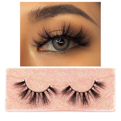 FOXESJI Makeup Eyelashes 3D Mink Lashes Fluffy Soft Wispy