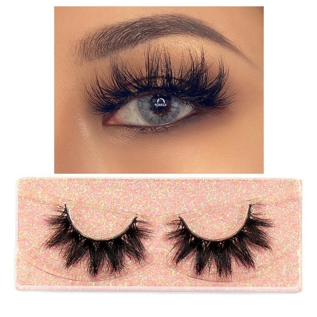 FOXESJI Makeup Eyelashes 3D Mink Lashes Fluffy Soft Wispy