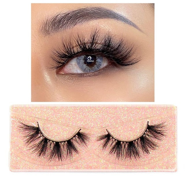 FOXESJI Makeup Eyelashes 3D Mink Lashes Fluffy Soft Wispy