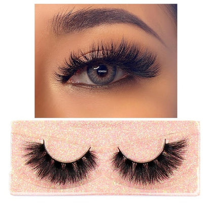 FOXESJI Makeup Eyelashes 3D Mink Lashes Fluffy Soft Wispy