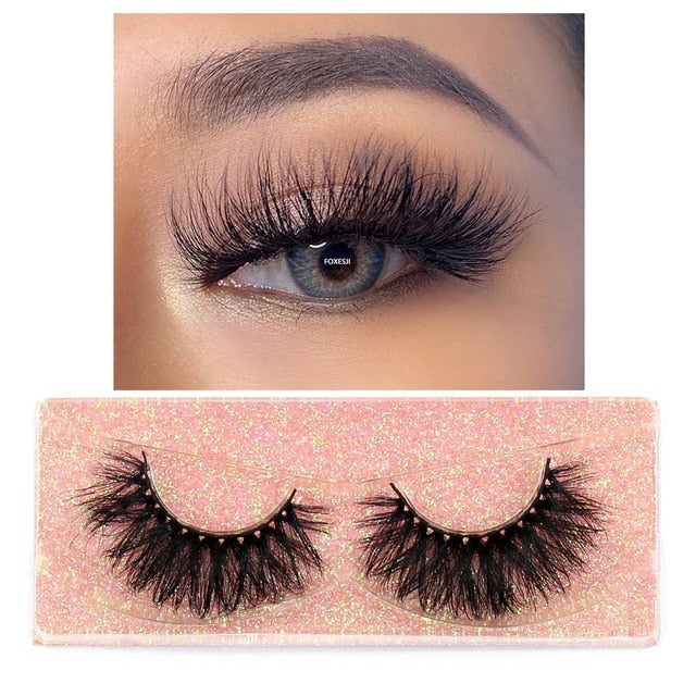 FOXESJI Makeup Eyelashes 3D Mink Lashes Fluffy Soft Wispy