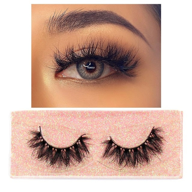 FOXESJI Makeup Eyelashes 3D Mink Lashes Fluffy Soft Wispy