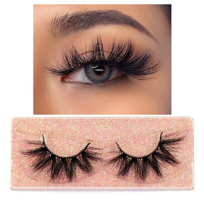 FOXESJI Makeup Eyelashes 3D Mink Lashes Fluffy Soft Wispy