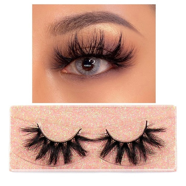 FOXESJI Makeup Eyelashes 3D Mink Lashes Fluffy Soft Wispy