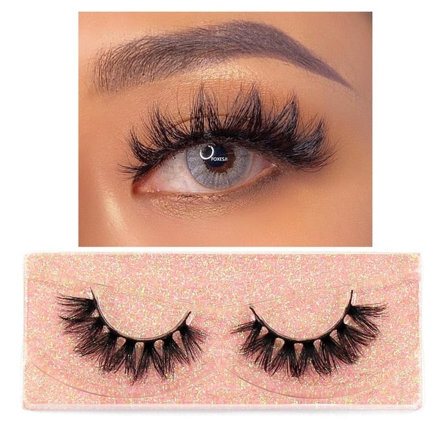 FOXESJI Makeup Eyelashes 3D Mink Lashes Fluffy Soft Wispy