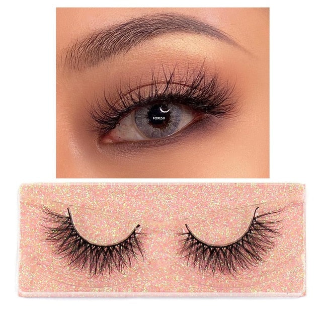 FOXESJI Makeup Eyelashes 3D Mink Lashes Fluffy Soft Wispy