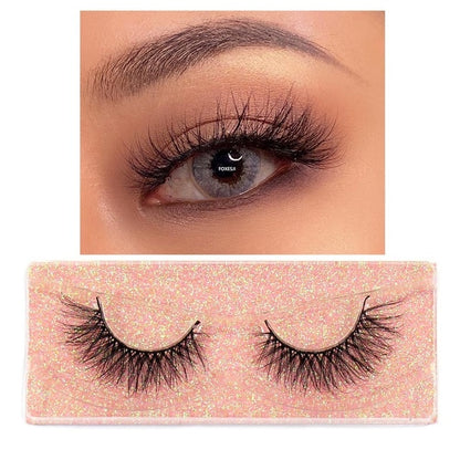 FOXESJI Makeup Eyelashes 3D Mink Lashes Fluffy Soft Wispy