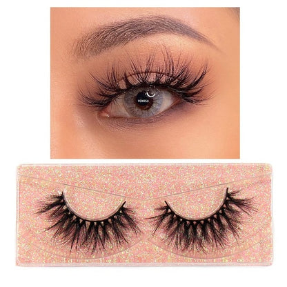 FOXESJI Makeup Eyelashes 3D Mink Lashes Fluffy Soft Wispy