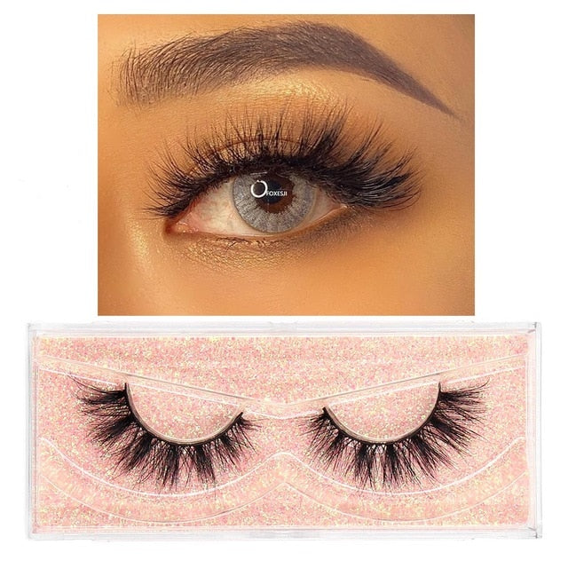 FOXESJI Makeup Eyelashes 3D Mink Lashes Fluffy Soft Wispy