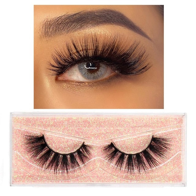 FOXESJI Makeup Eyelashes 3D Mink Lashes Fluffy Soft Wispy