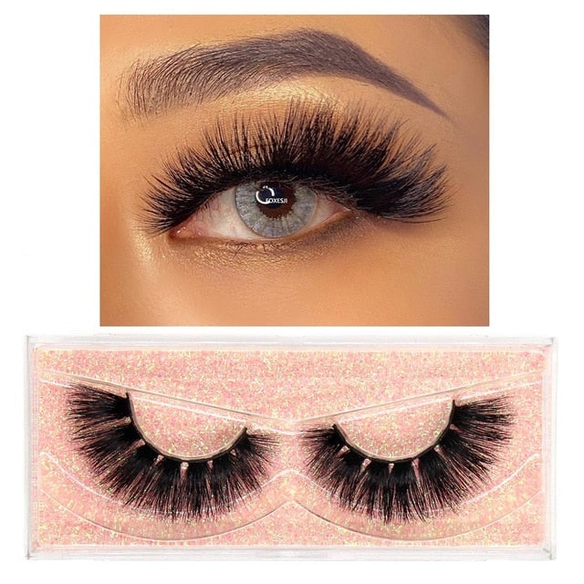 FOXESJI Makeup Eyelashes 3D Mink Lashes Fluffy Soft Wispy