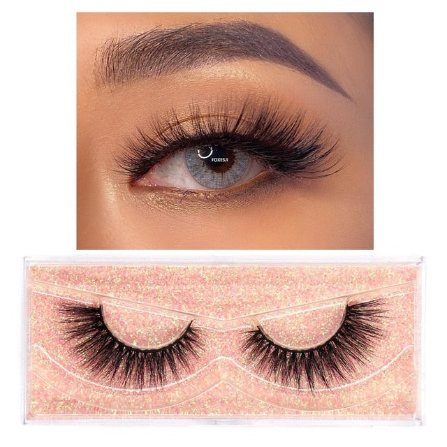 FOXESJI Makeup Eyelashes 3D Mink Lashes Fluffy Soft Wispy