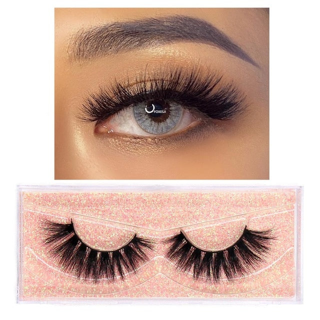 FOXESJI Makeup Eyelashes 3D Mink Lashes Fluffy Soft Wispy