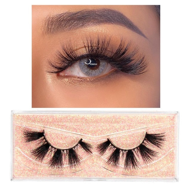 FOXESJI Makeup Eyelashes 3D Mink Lashes Fluffy Soft Wispy