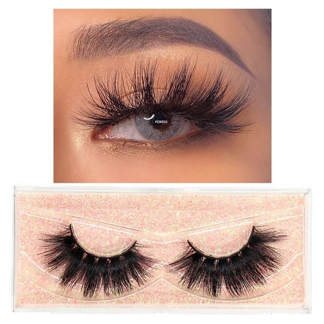 FOXESJI Makeup Eyelashes 3D Mink Lashes Fluffy Soft Wispy