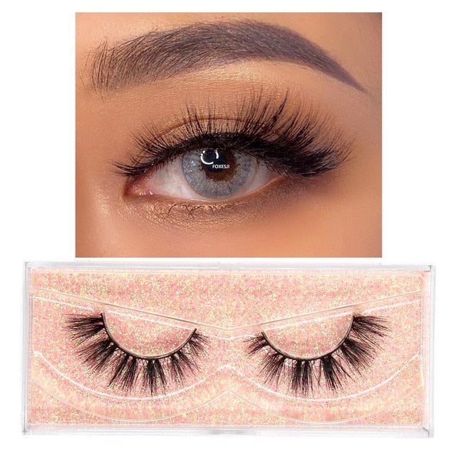 FOXESJI Makeup Eyelashes 3D Mink Lashes Fluffy Soft Wispy