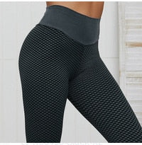 CHRLEISURE Grid Tights Yoga Pants Women Seamless High Waist Leggings