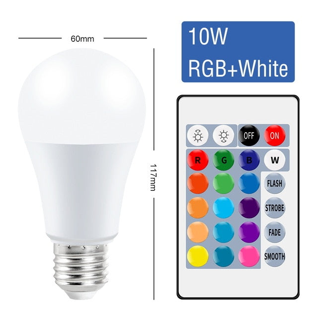 E27 Smart Control Lamp Led RGB Light Dimmable 5W 10W 15W RGBW Led Lamp