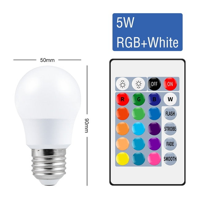 E27 Smart Control Lamp Led RGB Light Dimmable 5W 10W 15W RGBW Led Lamp