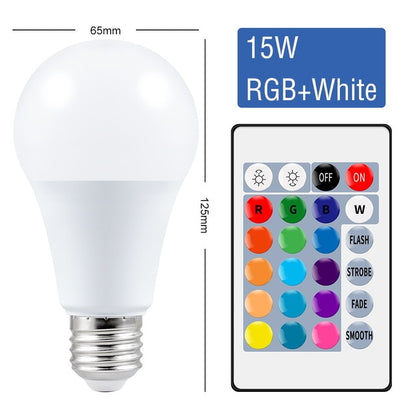 E27 Smart Control Lamp Led RGB Light Dimmable 5W 10W 15W RGBW Led Lamp