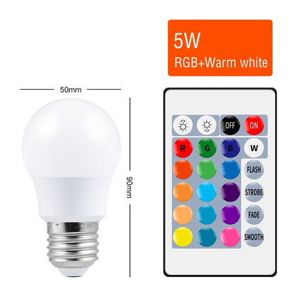 E27 Smart Control Lamp Led RGB Light Dimmable 5W 10W 15W RGBW Led Lamp