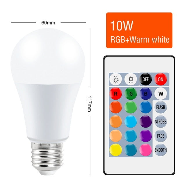 E27 Smart Control Lamp Led RGB Light Dimmable 5W 10W 15W RGBW Led Lamp