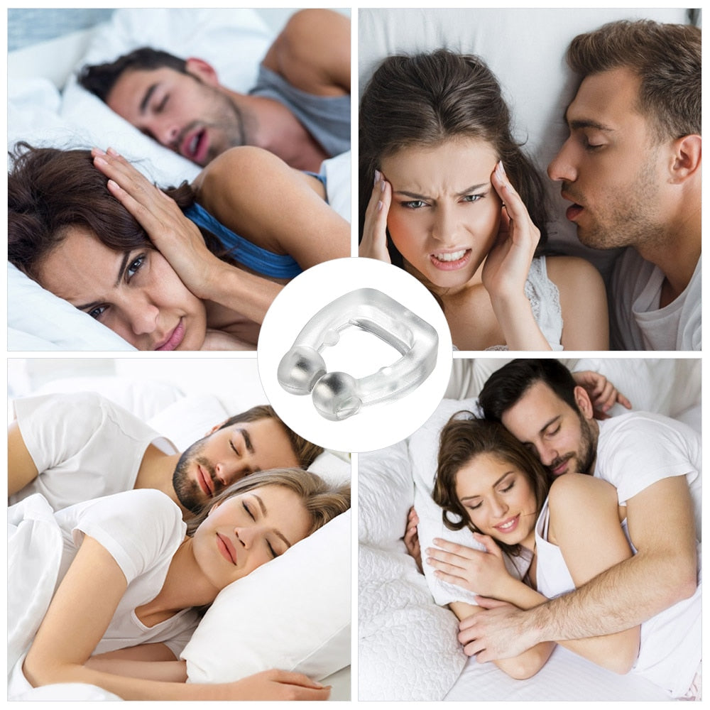 4pcs/set Silicone Magnetic Anti Snore Stop Snoring Nose Clip Sleep