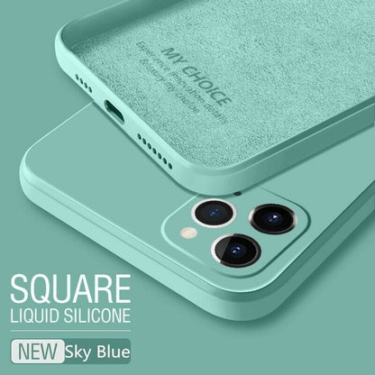 Luxury Original Square Liquid Silicone iPhone Case