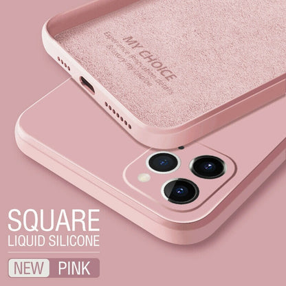 Luxury Original Square Liquid Silicone iPhone Case