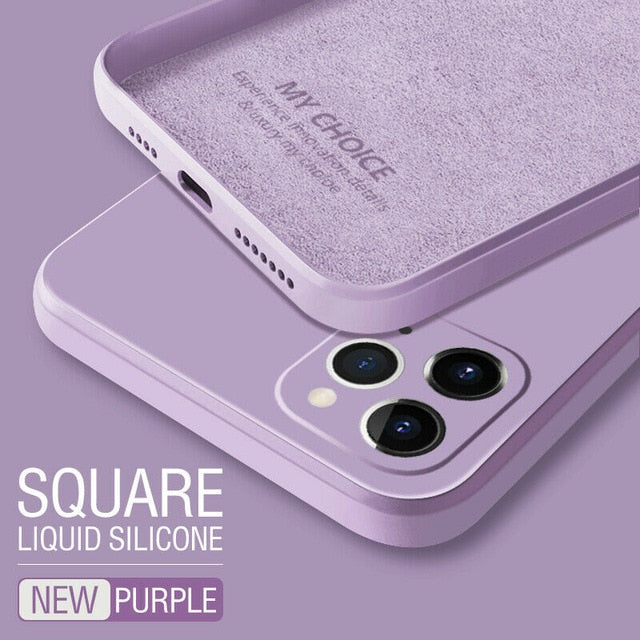 Luxury Original Square Liquid Silicone iPhone Case