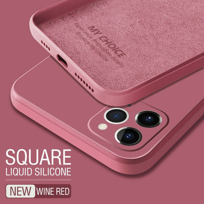 Luxury Original Square Liquid Silicone iPhone Case