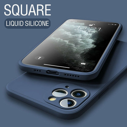 Luxury Original Square Liquid Silicone iPhone Case