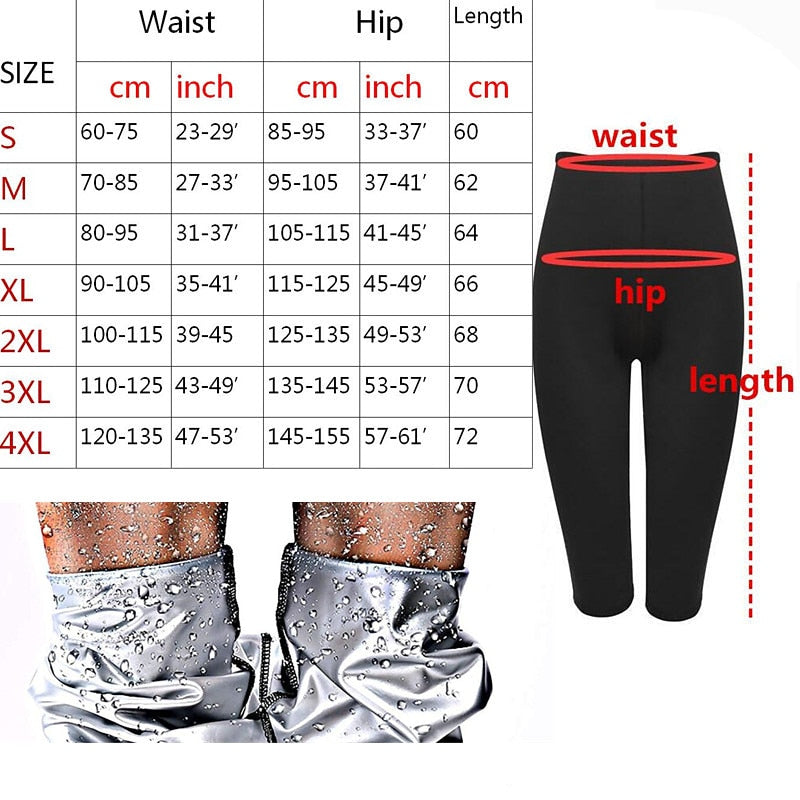 Womens Silver ion coating Thermo Pants Sweat Sauna Suits Body Shapers