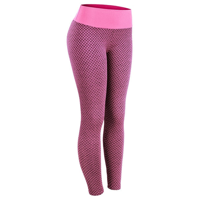 CHRLEISURE Grid Tights Yoga Pants Women Seamless High Waist Leggings