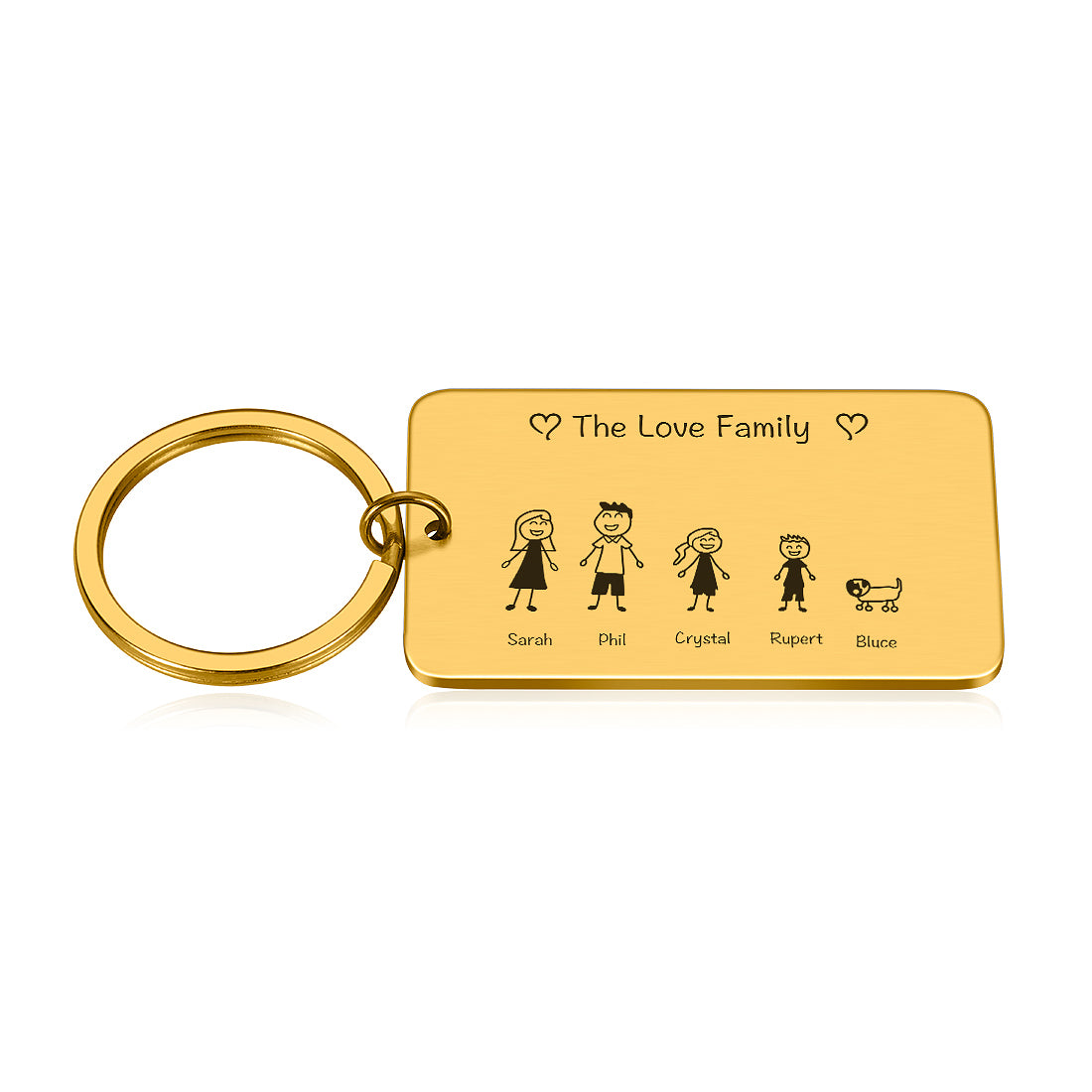 Love Cute Keychain Engraved Family Gifts for Parents Children Present Keyring Bag Charm Families Member Gift Key Chain