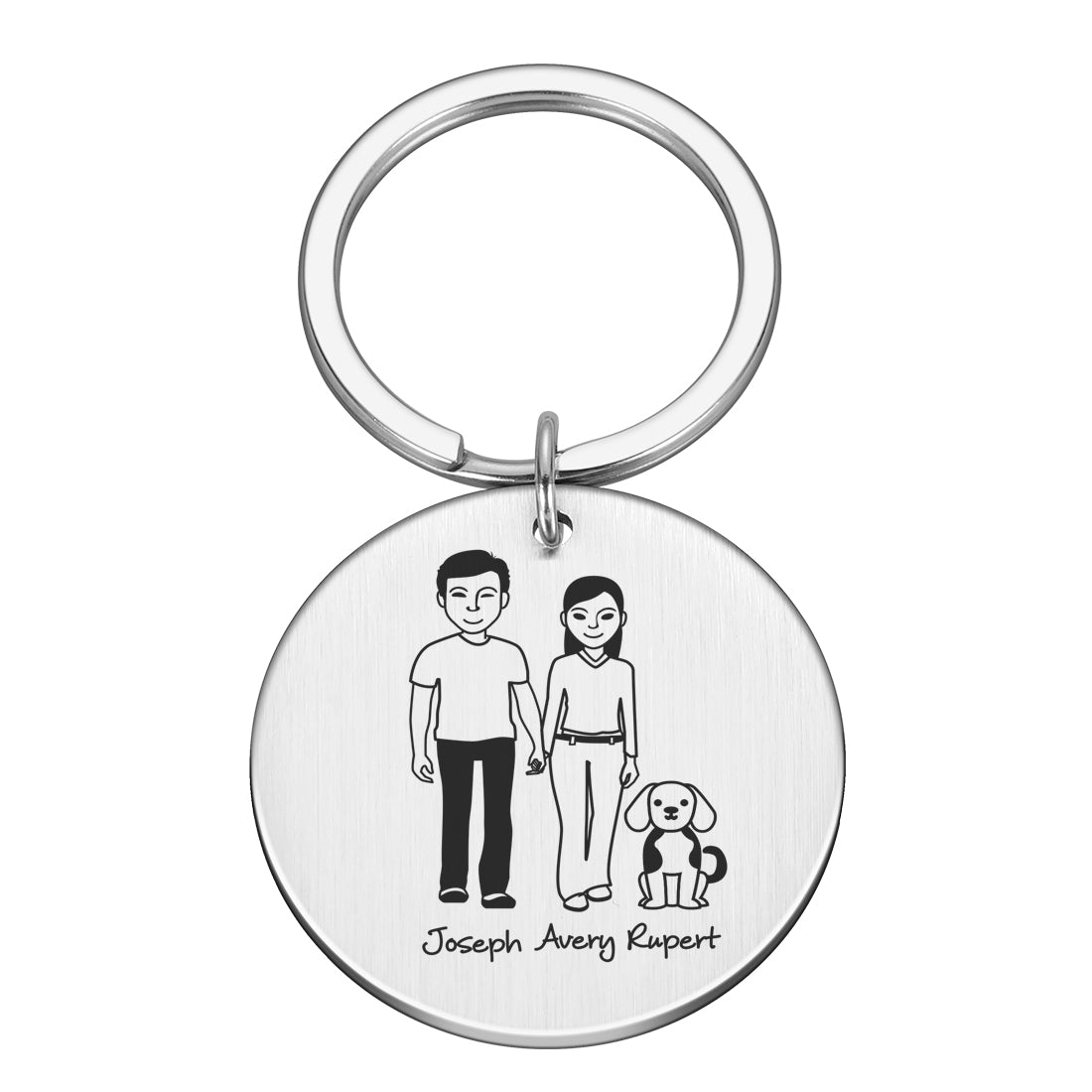 Love Cute Keychain Engraved Family Gifts for Parents Children Present Keyring Bag Charm Families Member Gift Key Chain