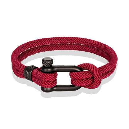 MKENDN U shape Survival Rope Bracelet