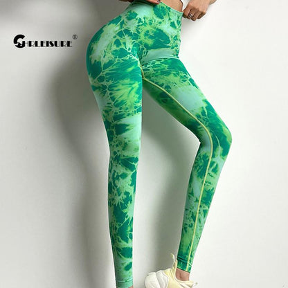 CHRLEISURE Grid Tights Yoga Pants Women Seamless High Waist Leggings