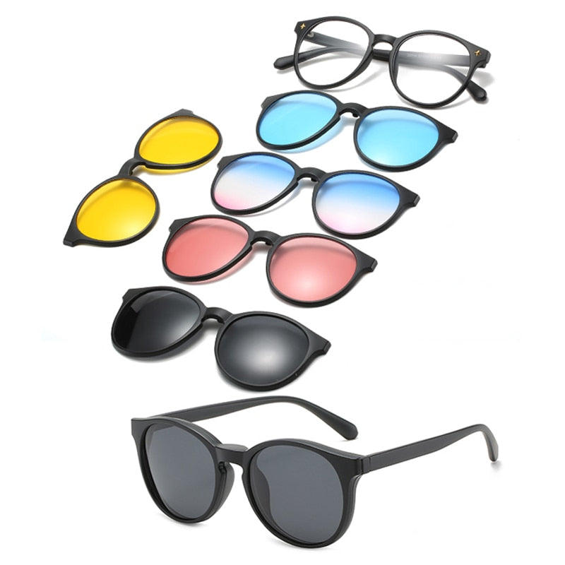 5 In 1 Custom Men Women Polarized Optical Magnetic Sunglasses Clip Magnet